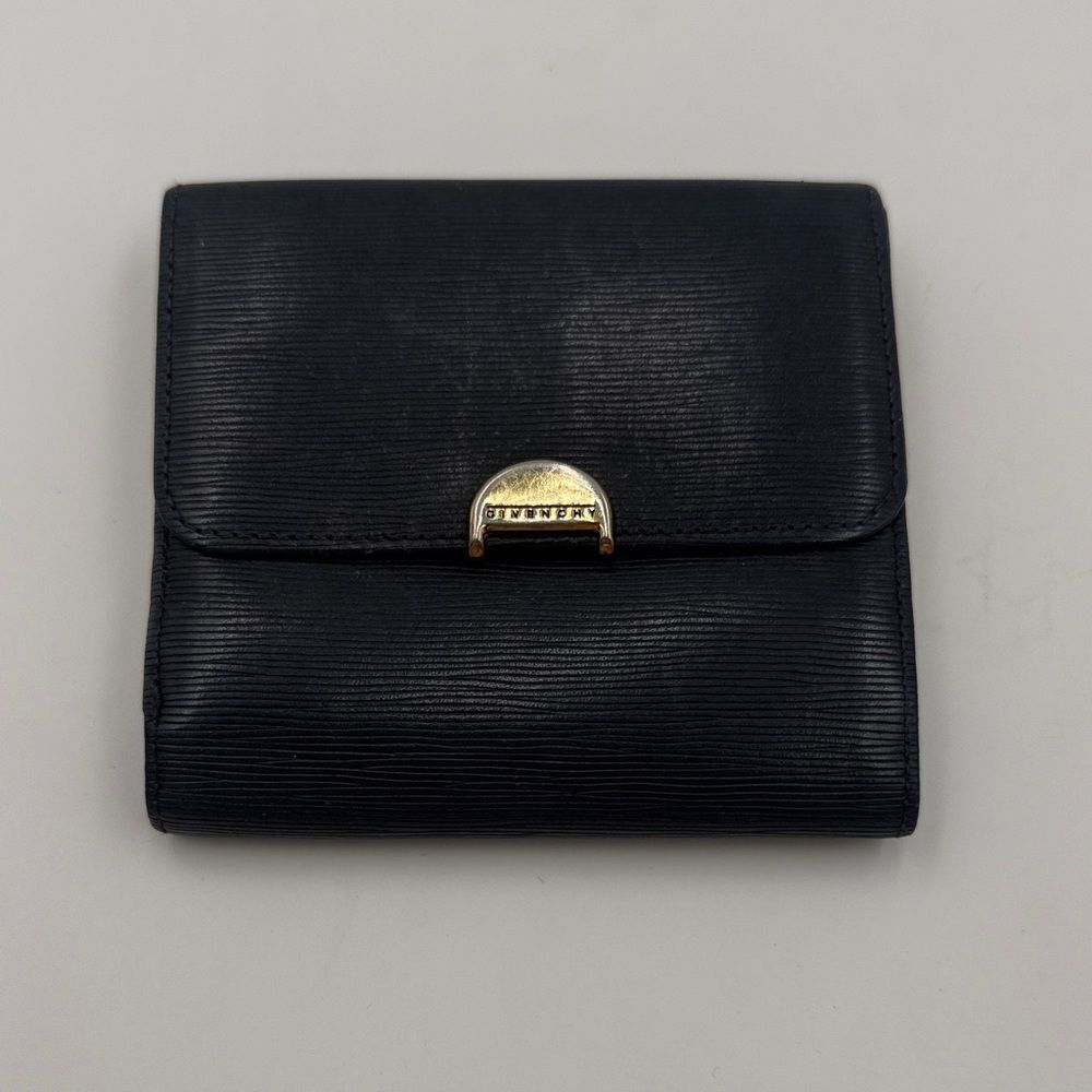 Vintage Givenchy trifold wallet with Gold Clasp